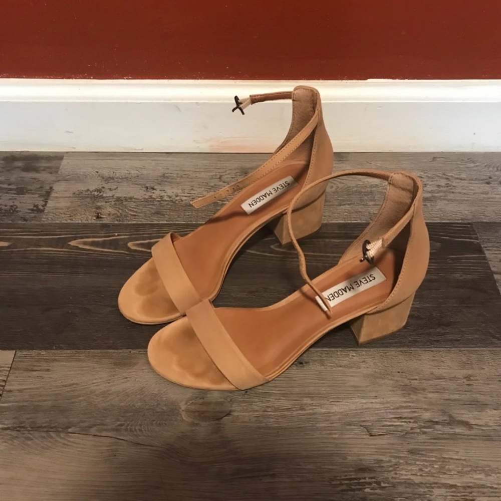 Block Sandal Heels Tan